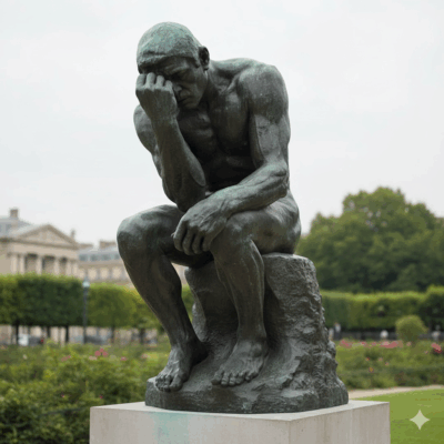 Effet Mandela avec la statue du penseur de Rodin